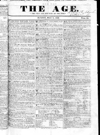 cover page of Age (London) published on May 2, 1830