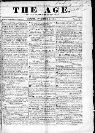 cover page of Age (London) published on November 2, 1834