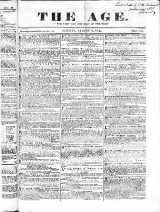 cover page of Age (London) published on August 2, 1835
