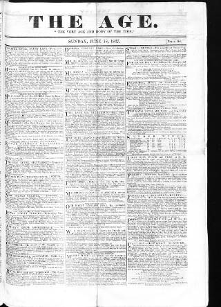 cover page of Age (London) published on June 18, 1837
