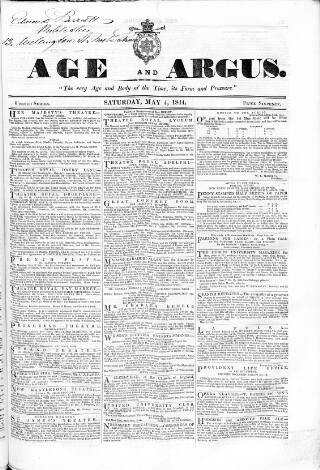 cover page of Age (London) published on May 4, 1844