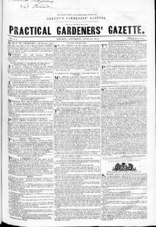 cover page of Court Gazette and Fashionable Guide published on June 12, 1841