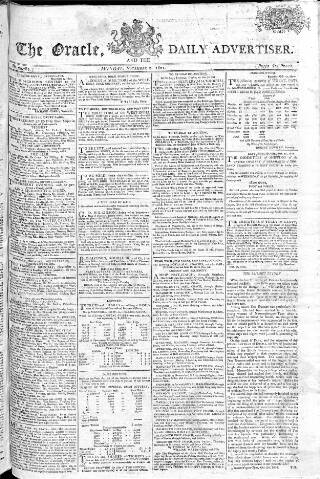 cover page of Oracle and the Daily Advertiser published on November 2, 1801