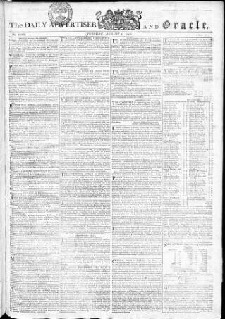 cover page of Oracle and the Daily Advertiser published on August 2, 1803