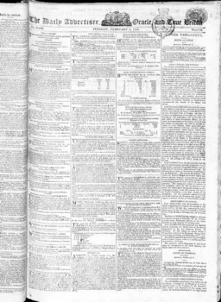 cover page of Oracle and the Daily Advertiser published on February 2, 1808