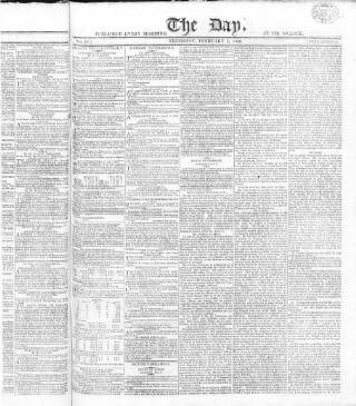 cover page of The Day published on February 2, 1809