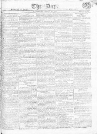 cover page of The Day published on March 29, 1809