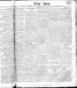 cover page of The Day published on May 2, 1809