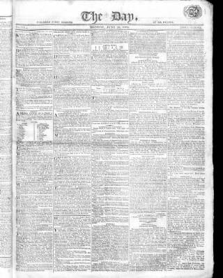 cover page of The Day published on June 26, 1809