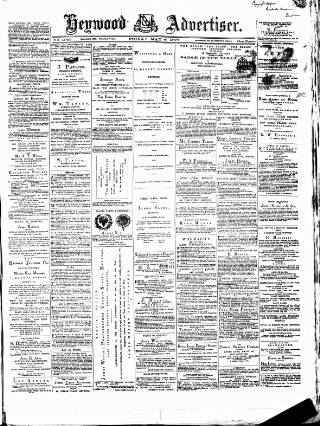 cover page of Heywood Advertiser published on May 4, 1877