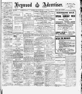 cover page of Heywood Advertiser published on August 2, 1918