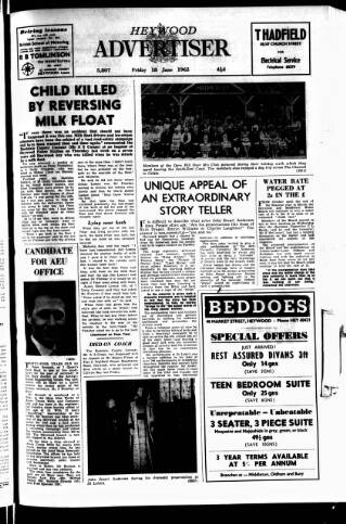 cover page of Heywood Advertiser published on June 18, 1965