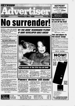 cover page of Heywood Advertiser published on May 4, 1995