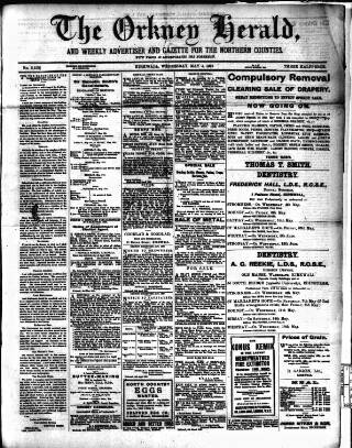 cover page of Orkney Herald published on May 4, 1921