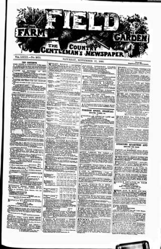 cover page of Field published on September 17, 1892