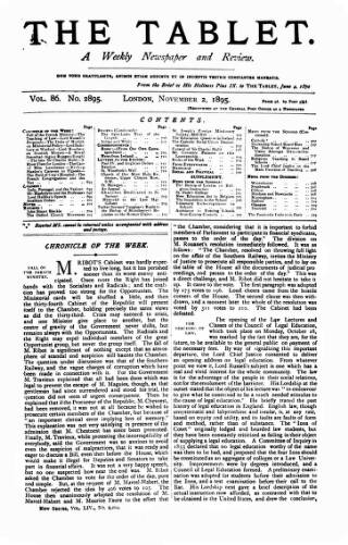 cover page of Tablet published on November 2, 1895