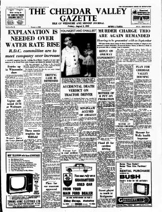 cover page of Cheddar Valley Gazette published on August 2, 1963