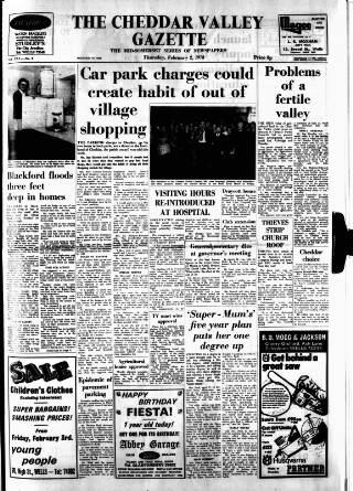 cover page of Cheddar Valley Gazette published on February 2, 1978
