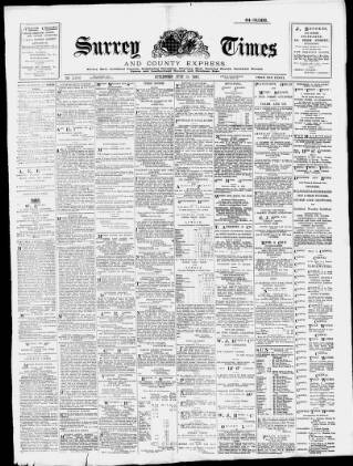 cover page of West Surrey Times published on June 18, 1897