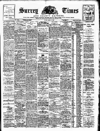cover page of West Surrey Times published on April 4, 1902