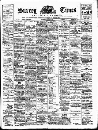 cover page of West Surrey Times published on August 2, 1902