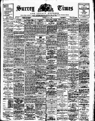 cover page of West Surrey Times published on May 2, 1908