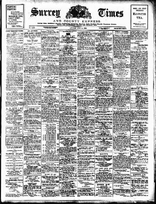 cover page of West Surrey Times published on June 18, 1910
