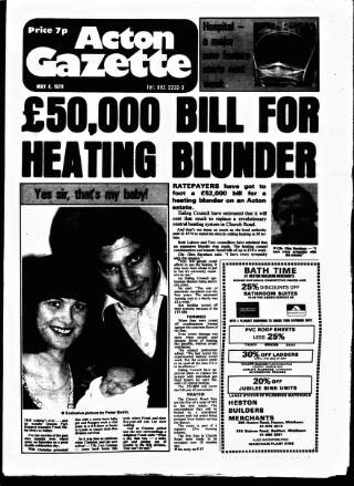 cover page of Acton Gazette published on May 4, 1978