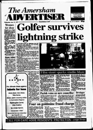 cover page of Amersham Advertiser published on June 18, 1997