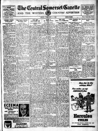 cover page of Central Somerset Gazette published on February 2, 1945