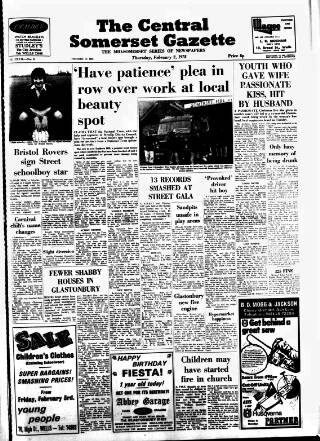 cover page of Central Somerset Gazette published on February 2, 1978