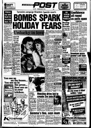 cover page of Reading Evening Post published on May 2, 1985