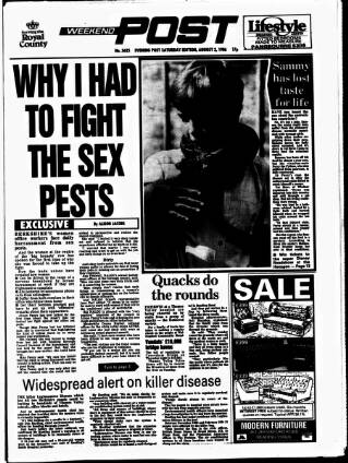 cover page of Reading Evening Post published on August 2, 1986