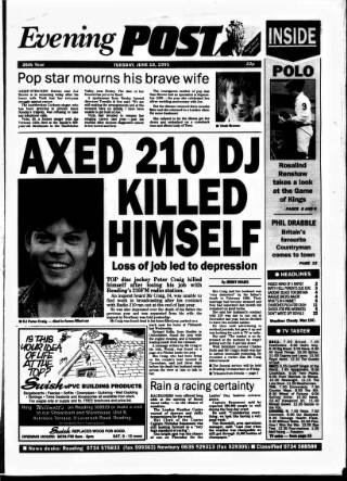 cover page of Reading Evening Post published on June 18, 1991
