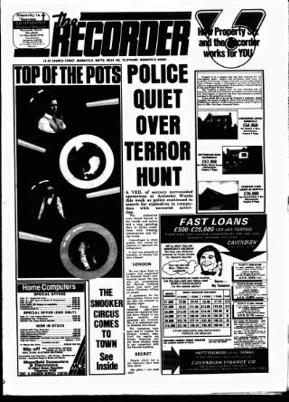 cover page of Mansfield & Sutton Recorder published on February 2, 1984