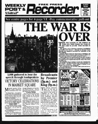 cover page of Mansfield & Sutton Recorder published on May 4, 1995