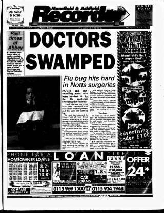 cover page of Mansfield & Sutton Recorder published on December 14, 1995