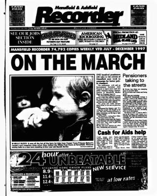 cover page of Mansfield & Sutton Recorder published on June 18, 1998