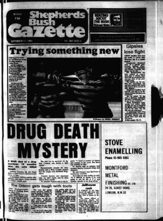 cover page of Hammersmith & Shepherds Bush Gazette published on September 17, 1981
