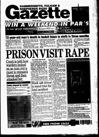 cover page of Hammersmith & Shepherds Bush Gazette published on February 2, 1996