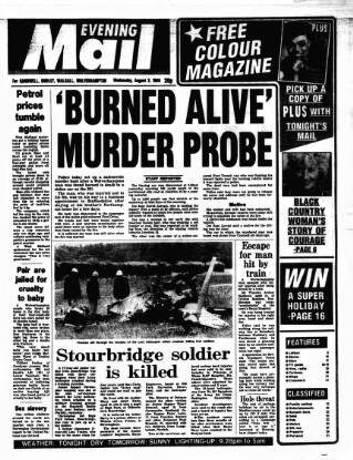 cover page of Sandwell Evening Mail published on August 2, 1989