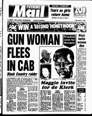 cover page of Sandwell Evening Mail published on February 2, 1990