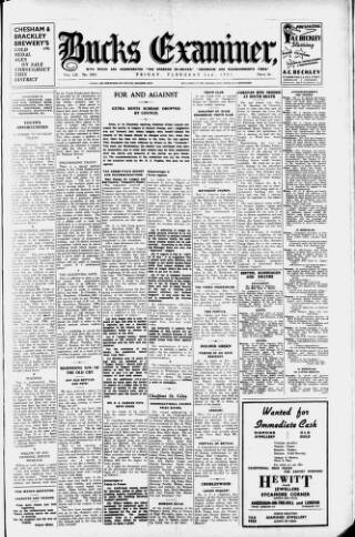 cover page of Buckinghamshire Examiner published on February 2, 1951