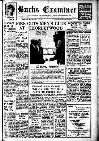 cover page of Buckinghamshire Examiner published on November 2, 1962