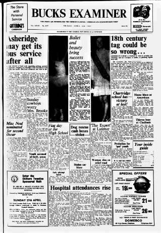 cover page of Buckinghamshire Examiner published on April 4, 1969