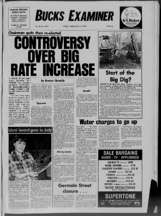 cover page of Buckinghamshire Examiner published on February 2, 1979