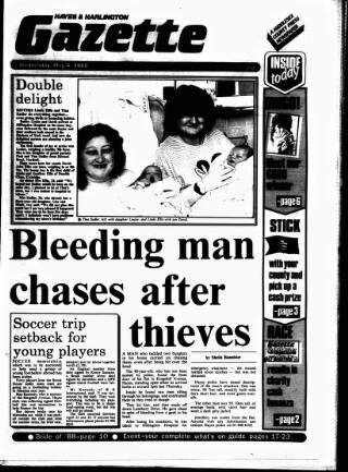 cover page of Hayes & Harlington Gazette published on May 4, 1988