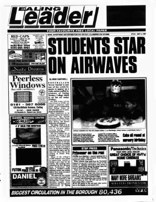 cover page of Ealing Leader published on May 2, 1997