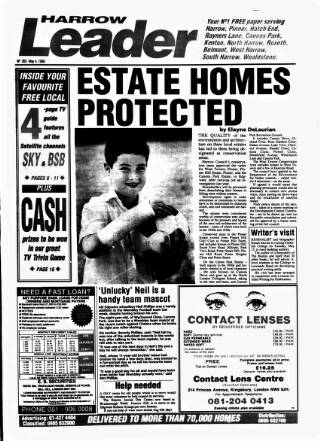 cover page of Harrow Leader published on May 4, 1990