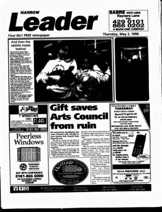 cover page of Harrow Leader published on May 2, 1996